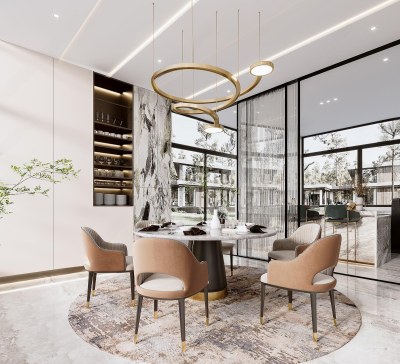 现代餐厅3D模型下载